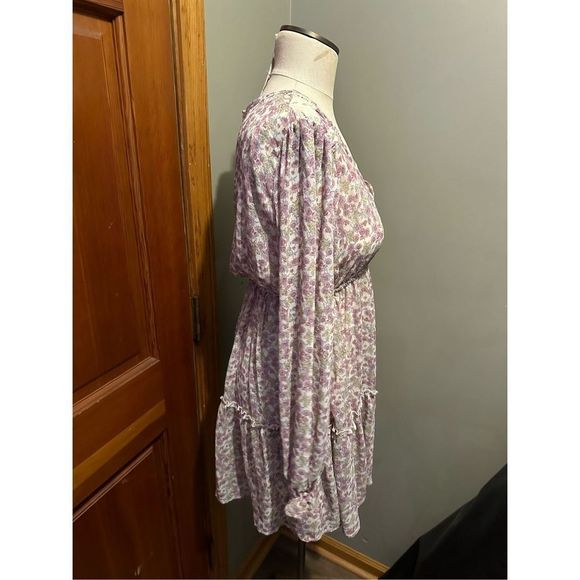 Altard State Womens Bohemian Tunic Dress Empire Waist Semi Sheer Floral Lined M - Picture 5 of 12